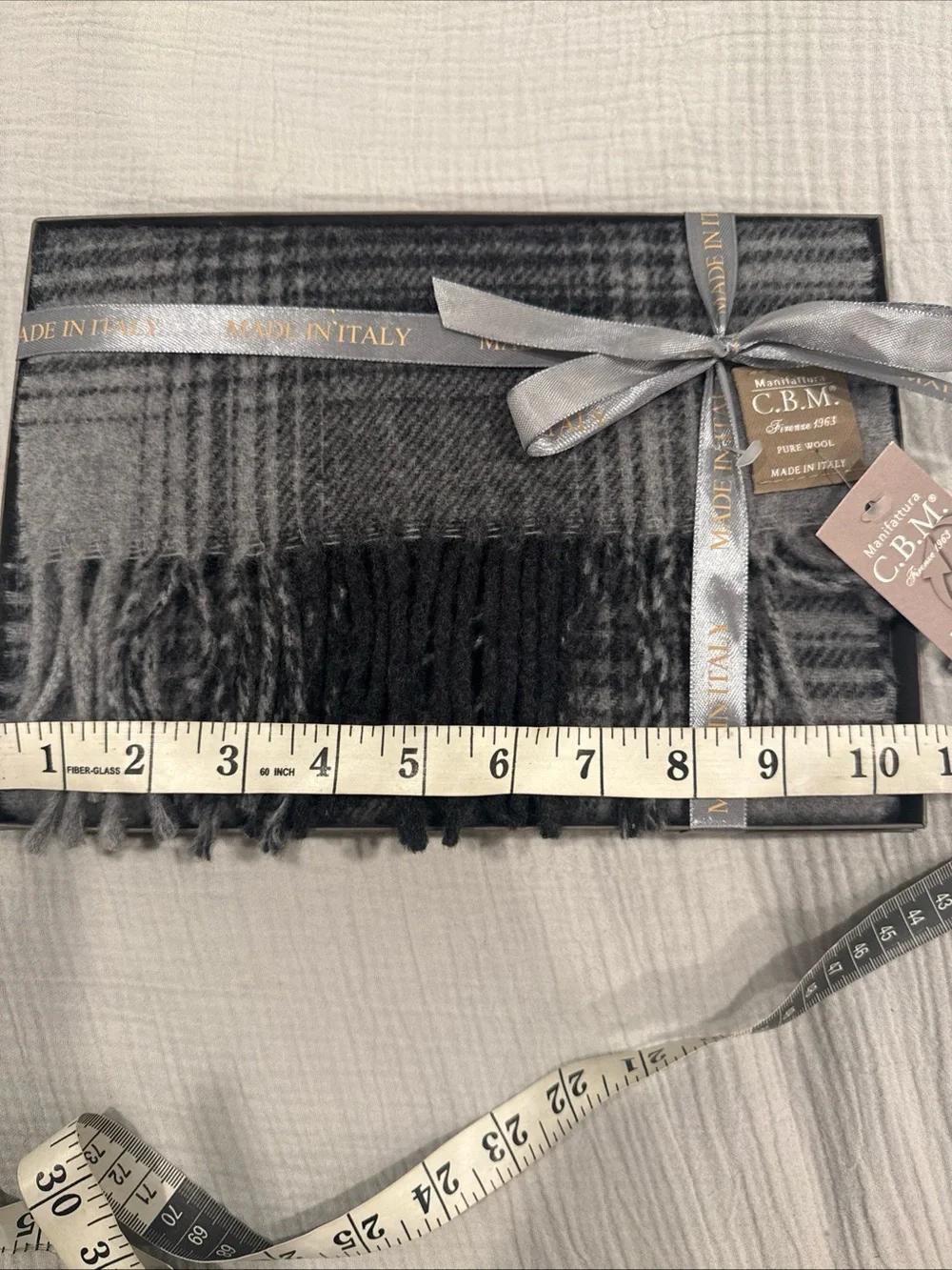 Manifattura C.B.M. Men’s Scarf  Grey Black Color